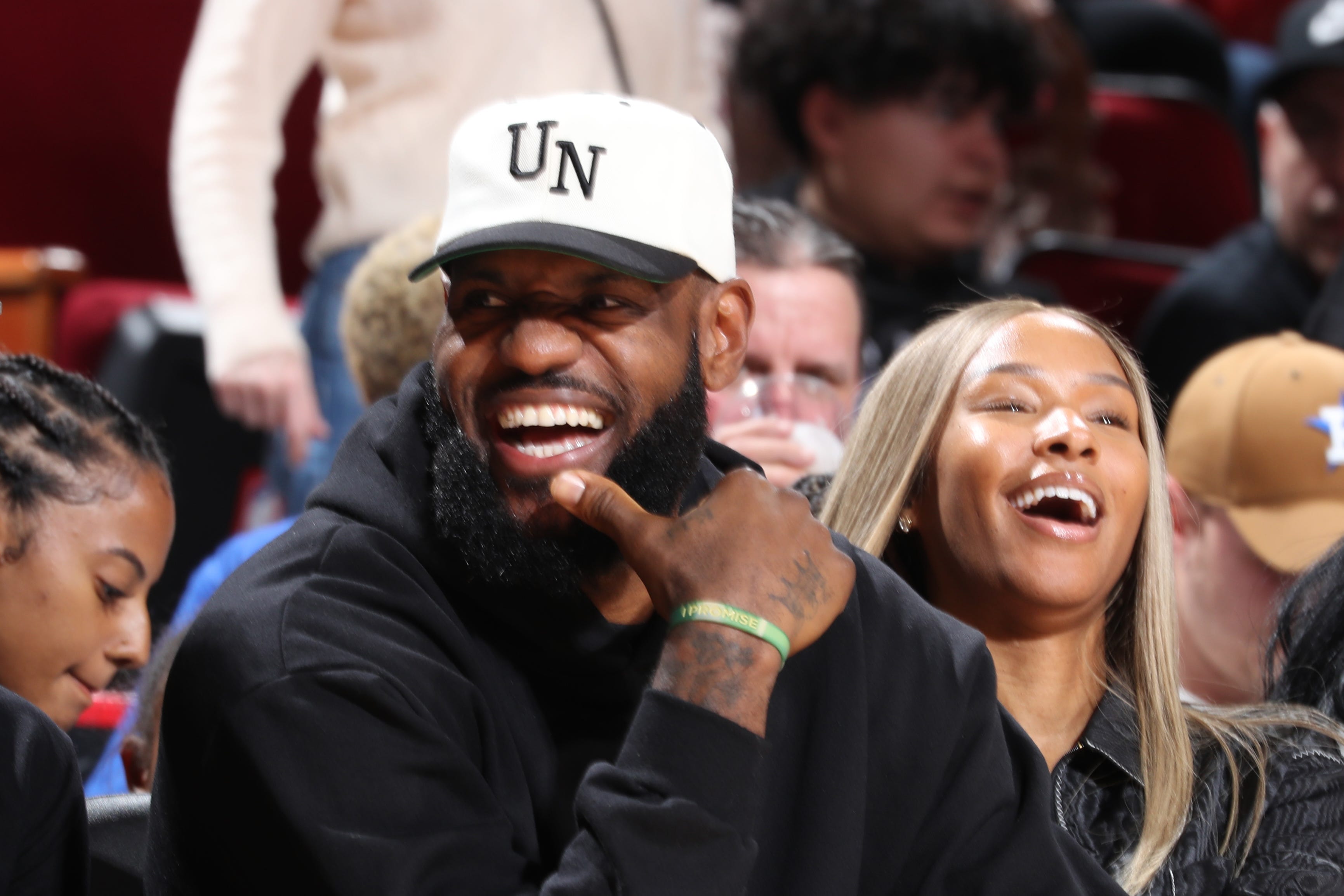 Lebron James in black sweatshirt
