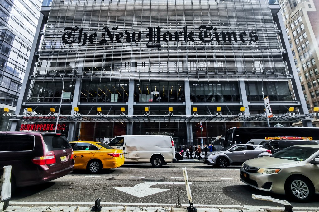 The New York Times building in Manhattan.