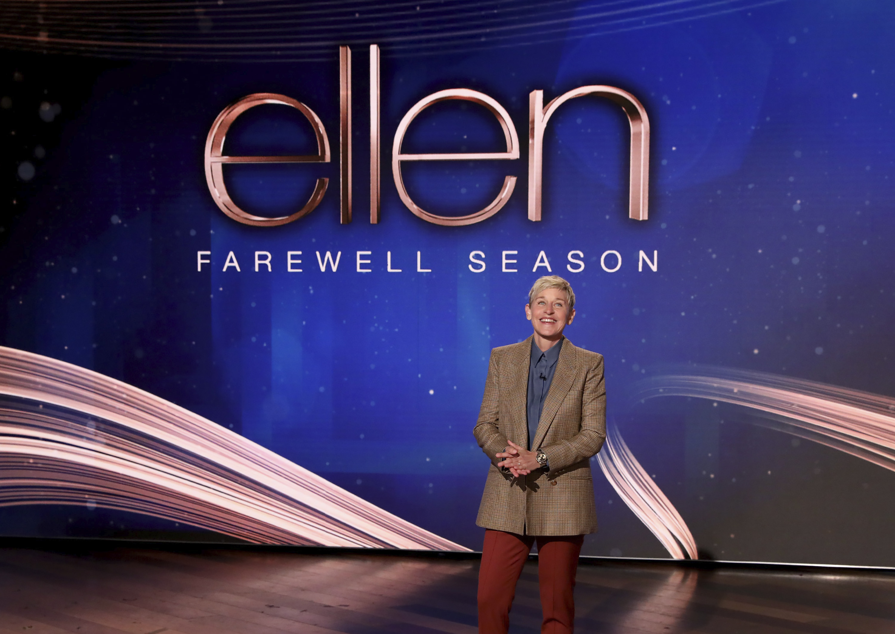 Ellen DeGeneres on her talk show in 2022