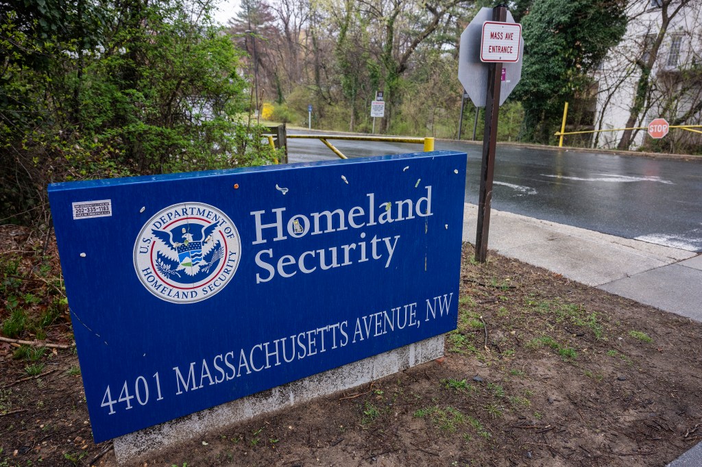 Department of Homeland Security sign at 4401 Massachusetts Avenue NW.