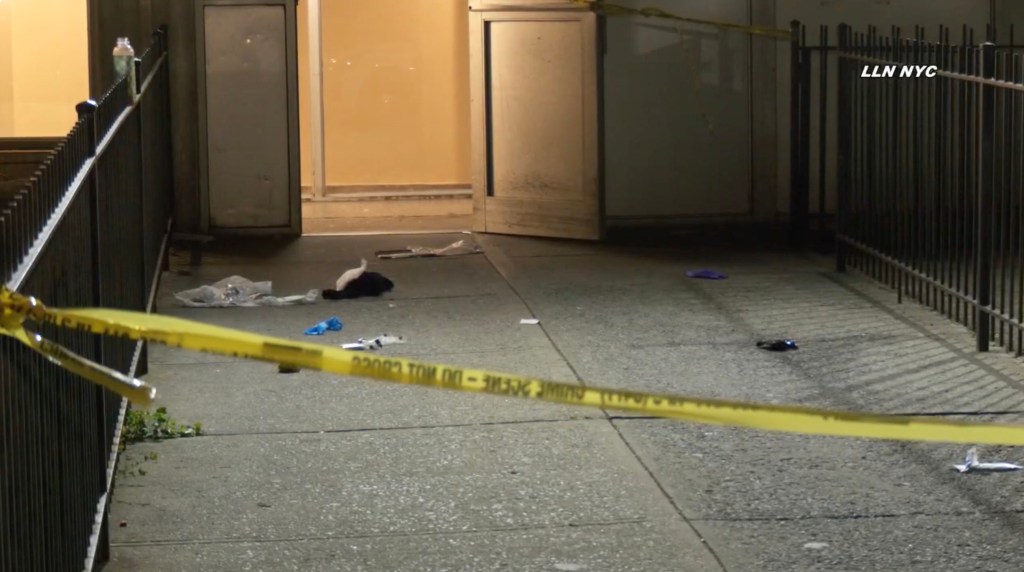 Crime scene with police tape.