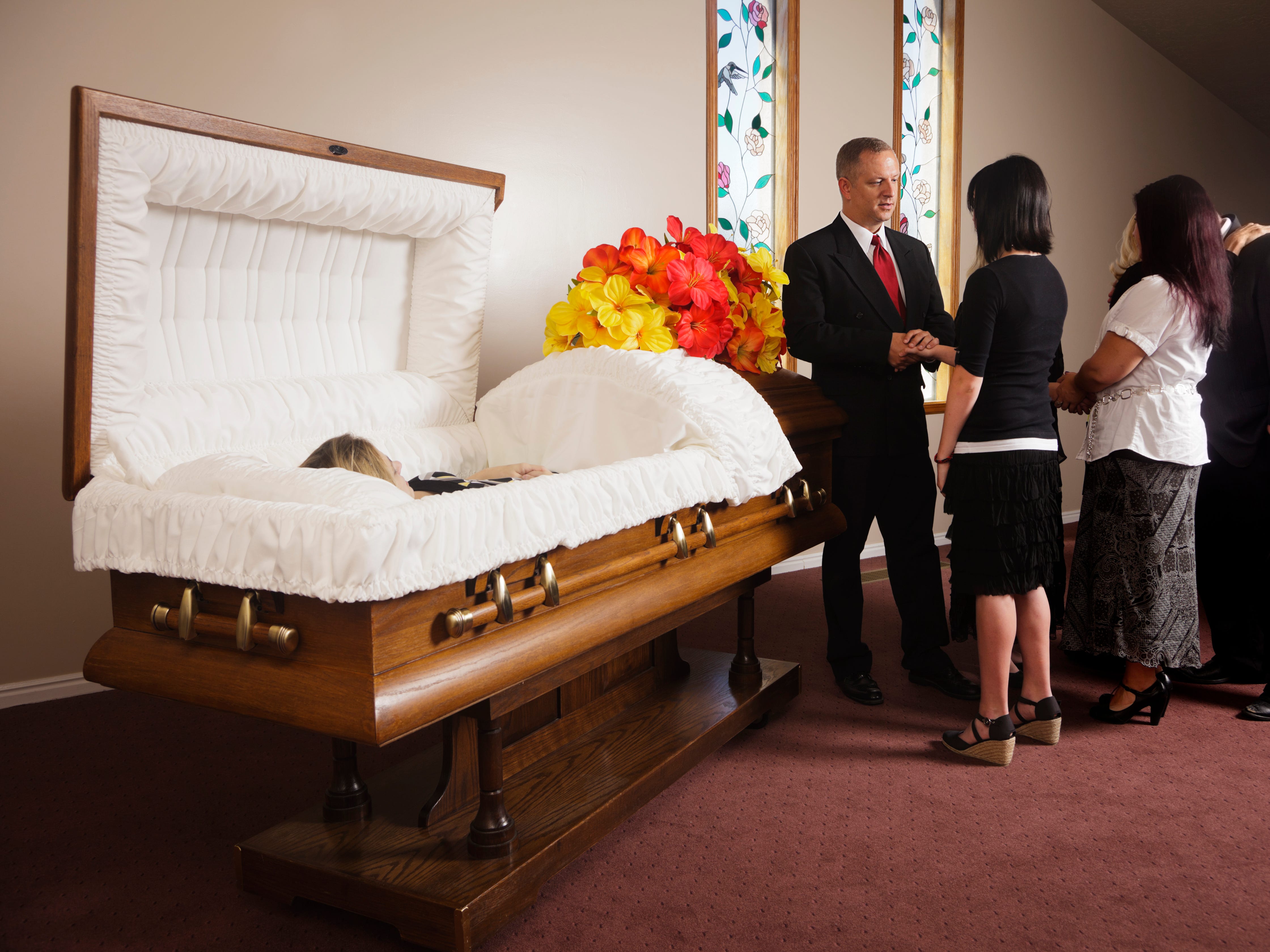 People at a funeral
