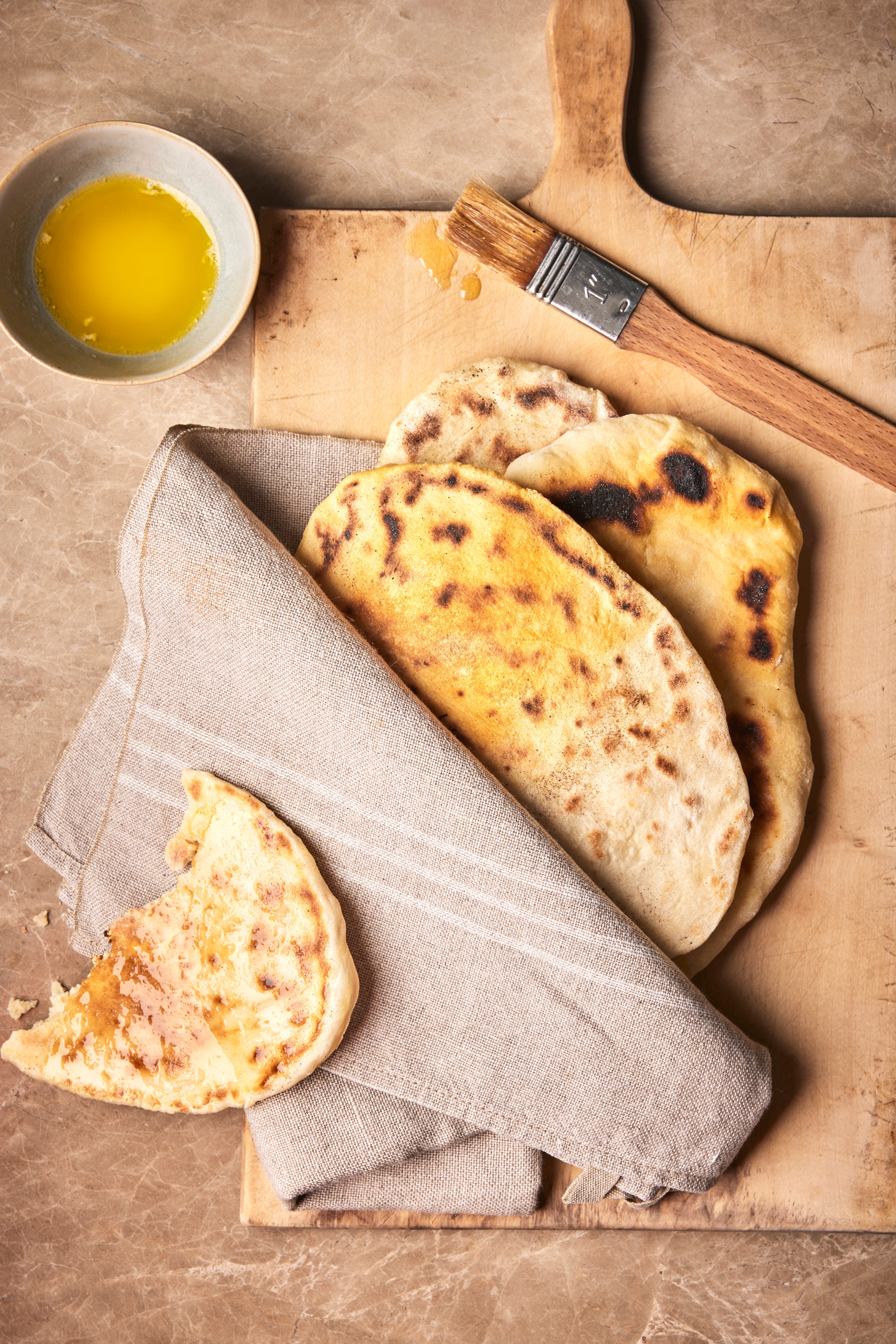 Flatbreads on a board