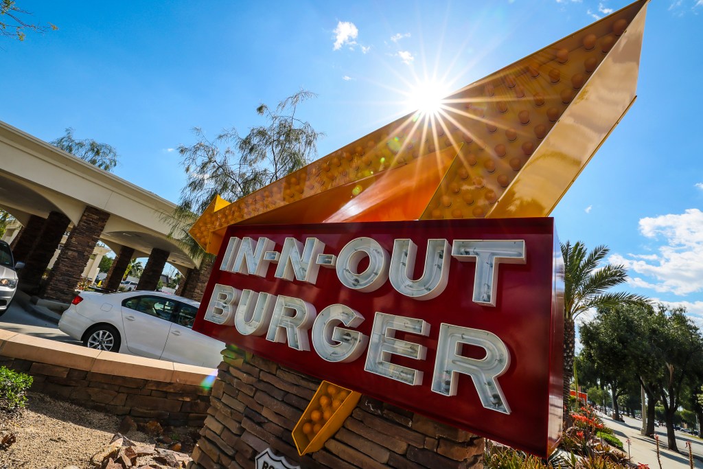 In-N-Out Burger sign.