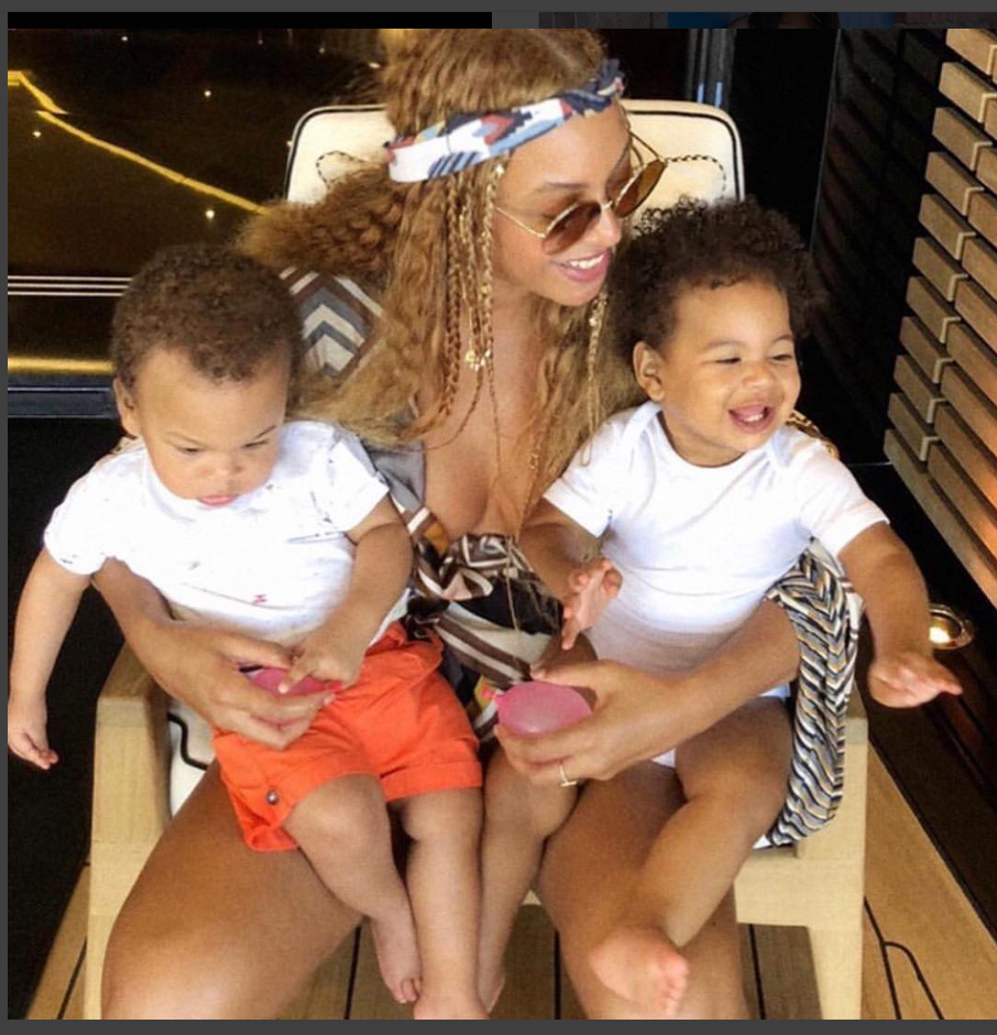 Beyoncé and kids in 2018