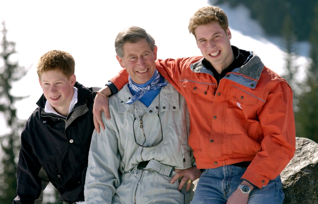Prince Harry, Prince William and King Charles III in a throwback photo. 