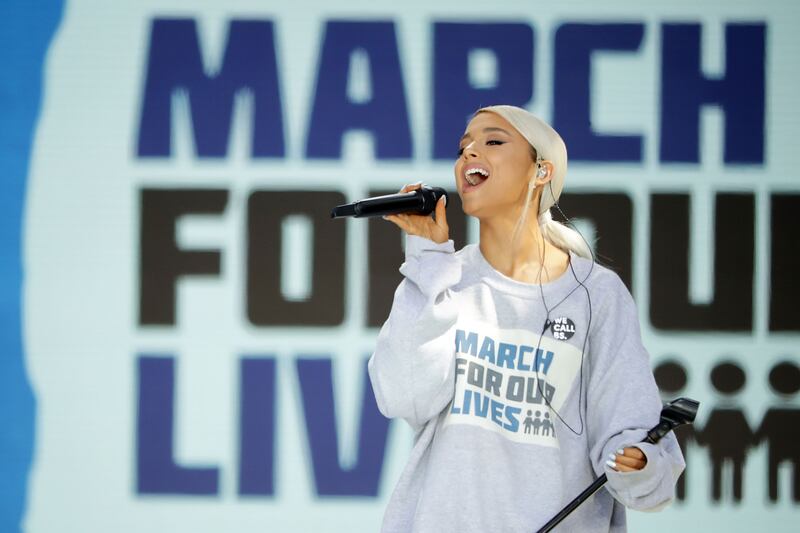 Ariana Grande performs "Be Alright" during the March for Our Lives rally