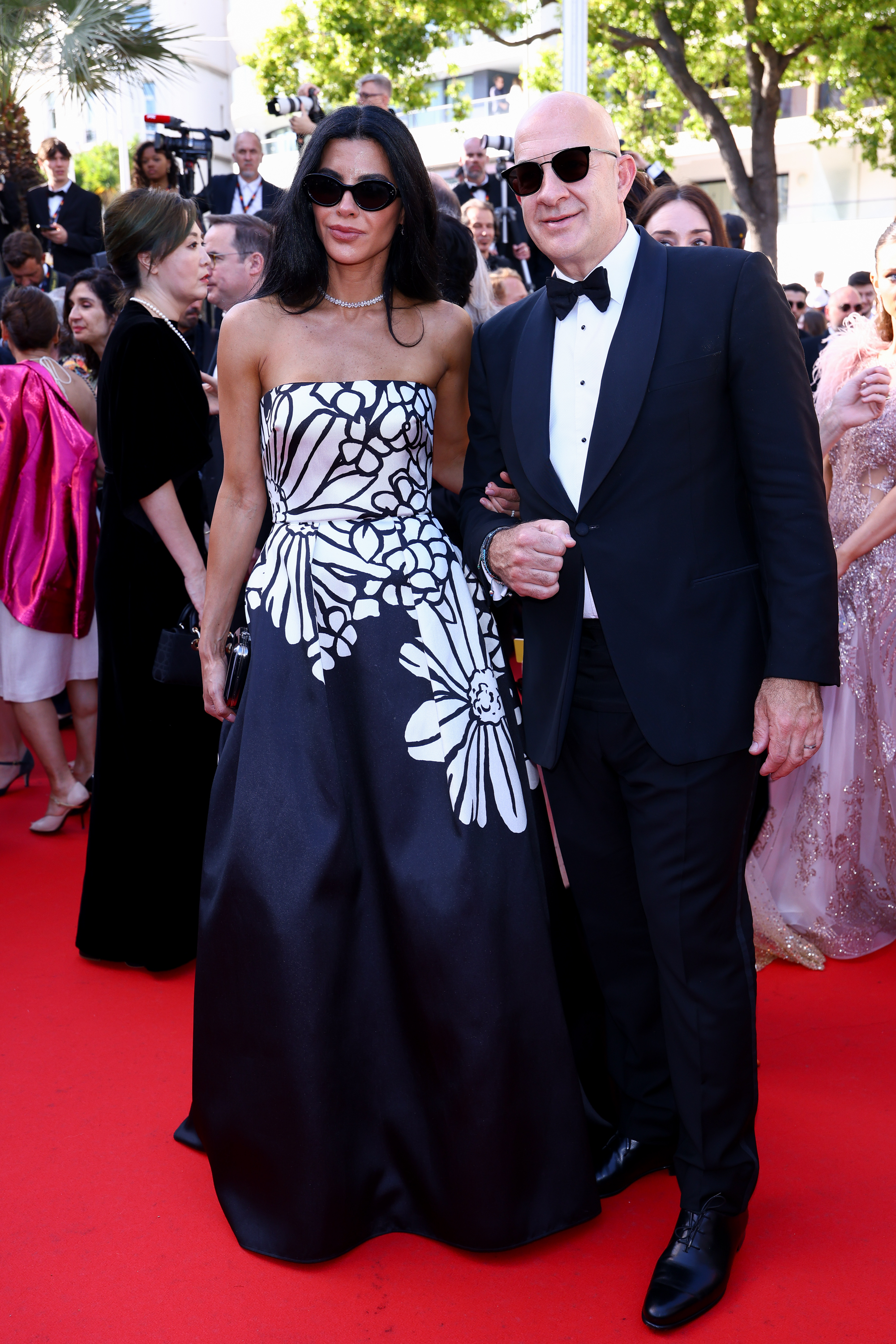 Lauren Sanchez and Jeff Bezos at an event. 