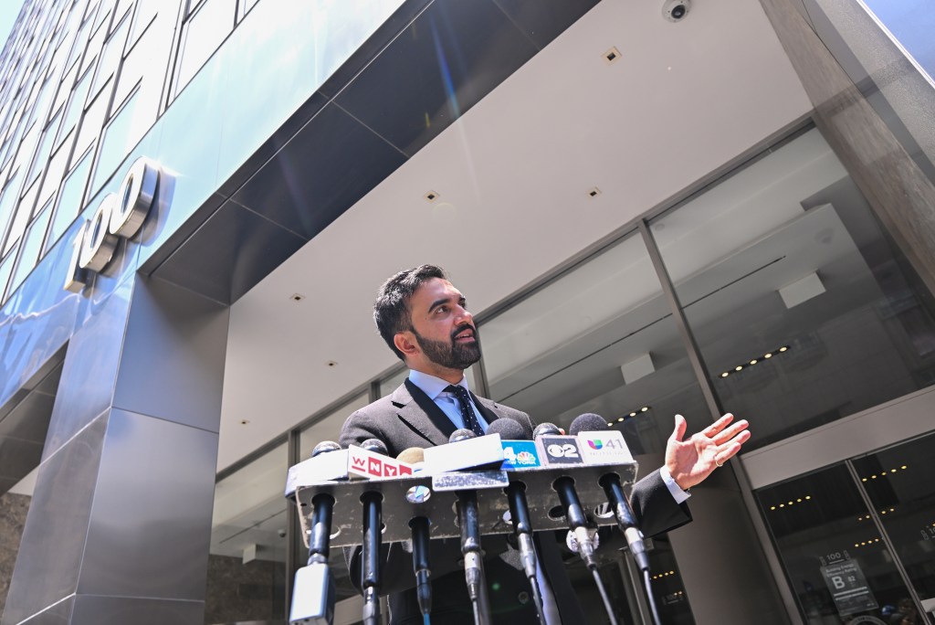 Zohran outside NYC Campaign Finance Board