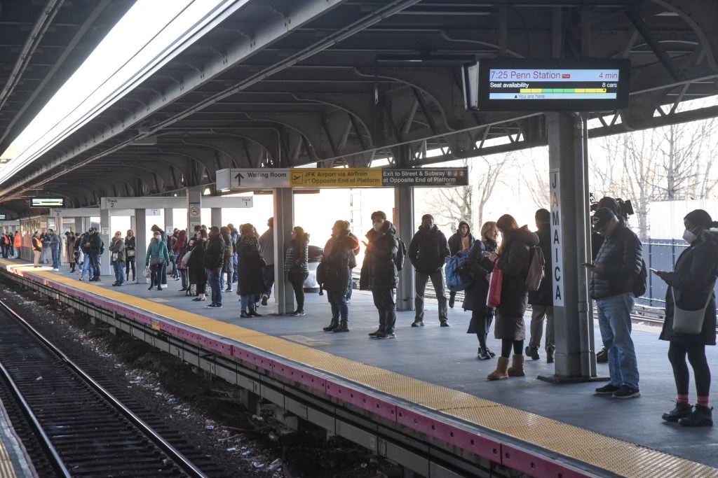 LIRR commuters at Jamaica Station.