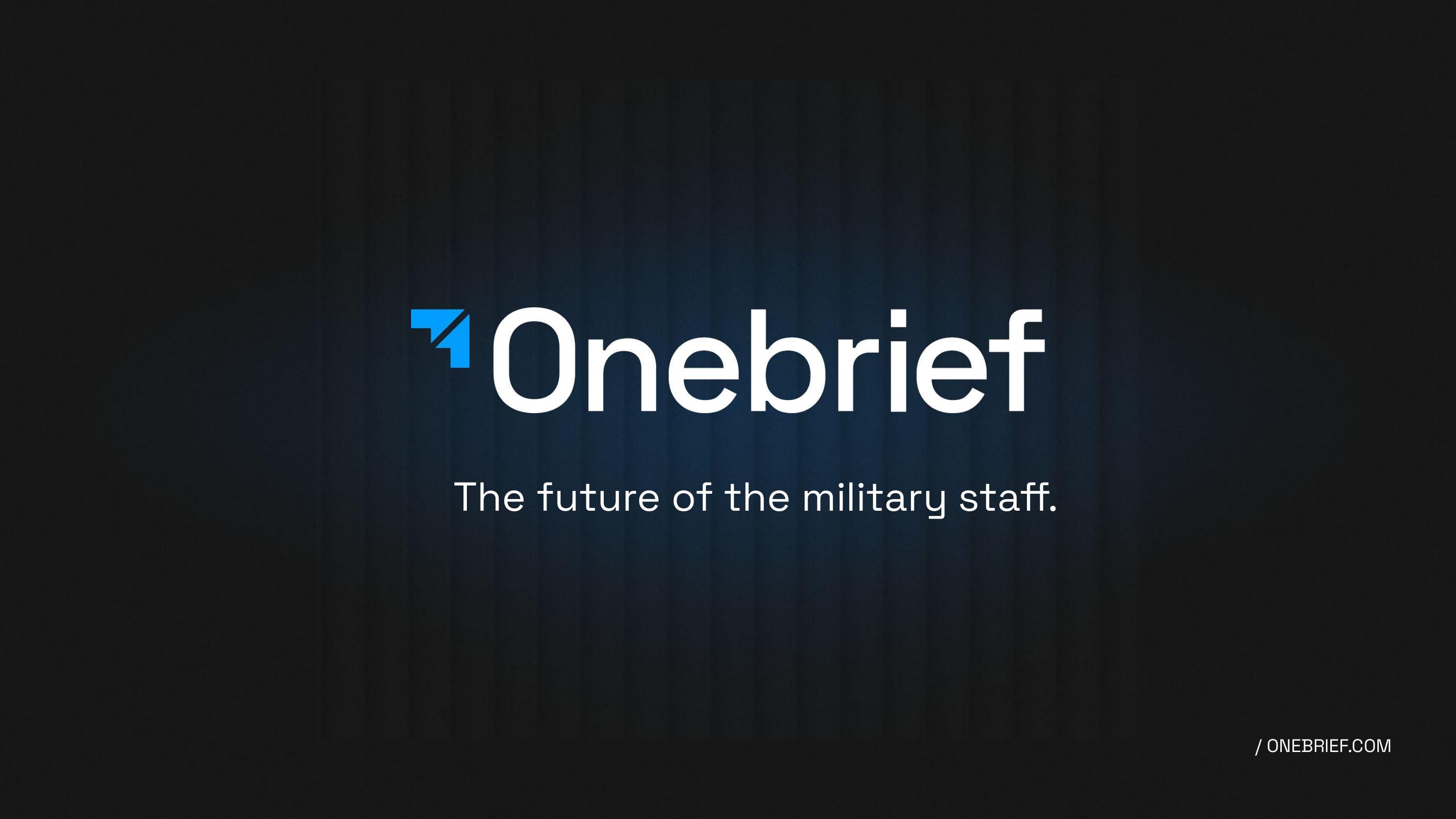 Onebrief pitch deck page 1