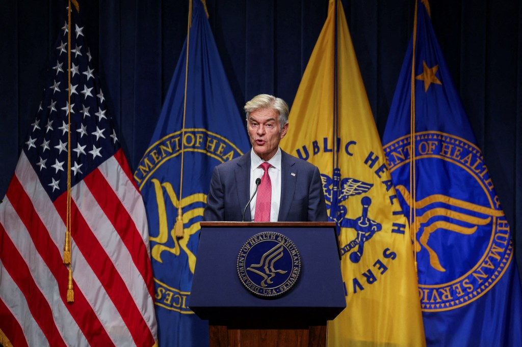 Administrator Oz at a press conference on health insurance reform.