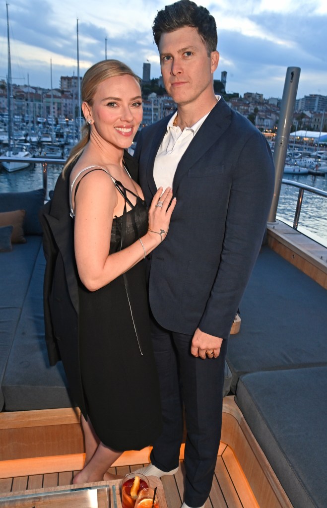 Scarlett Johansson and Colin Jost in May 2025