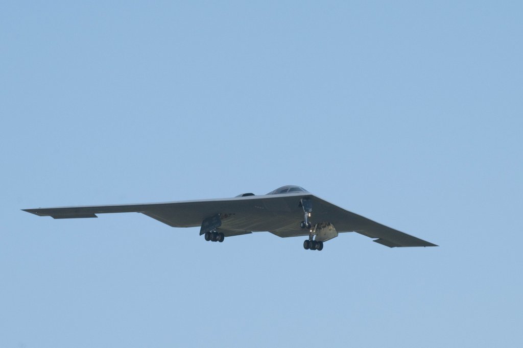 B-2 Spirit stealth bomber in flight.