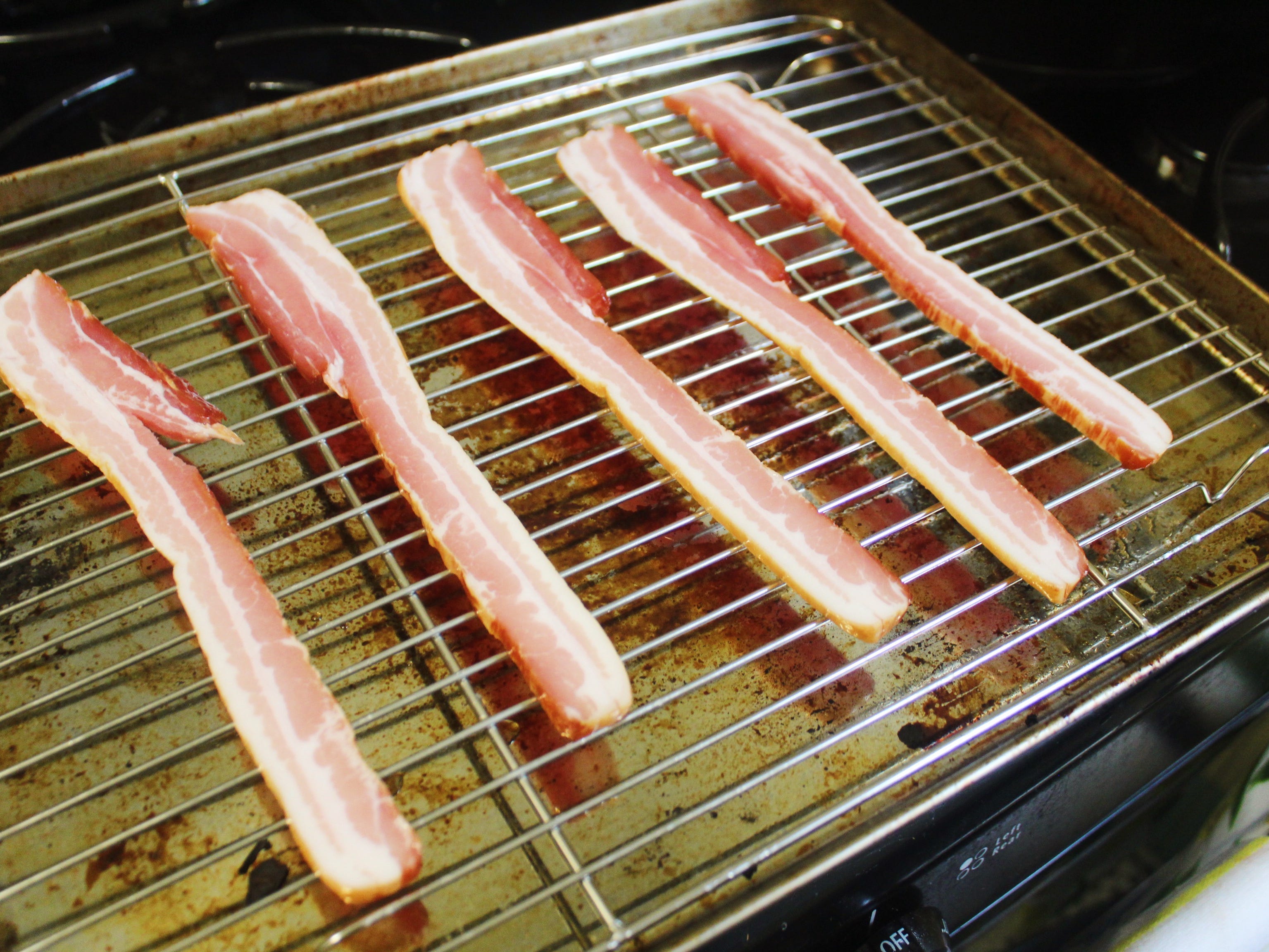 trader joes apple smoked bacon on a sheet pan