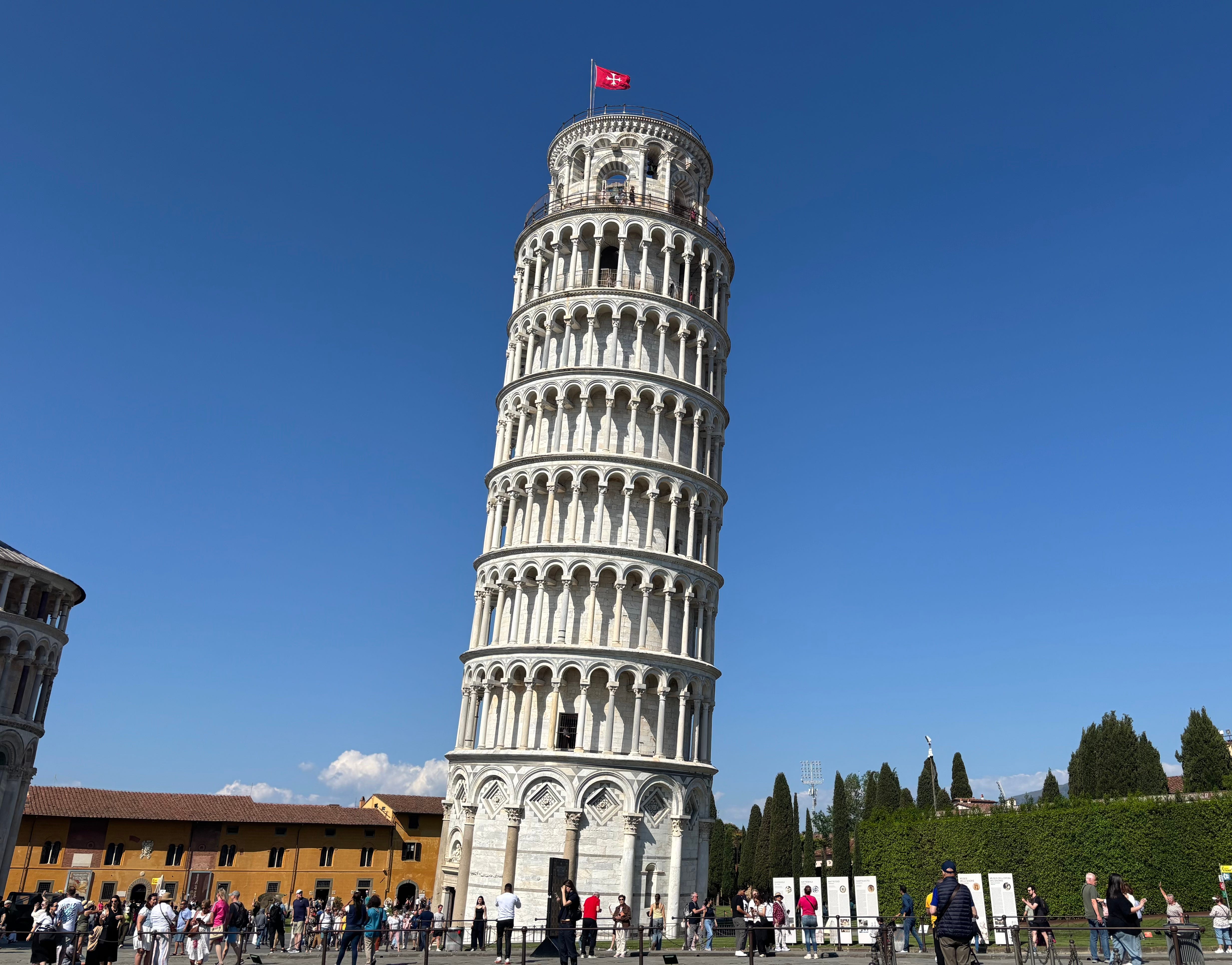 The Leaning Tower of Pisa.