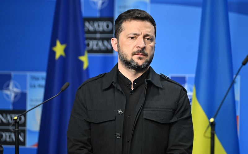 Ukrainian President Volodymyr Zelensky at the NATO Summit in the Netherlands, on June 24, 2025 ahead of President Donald Trump's arrival.