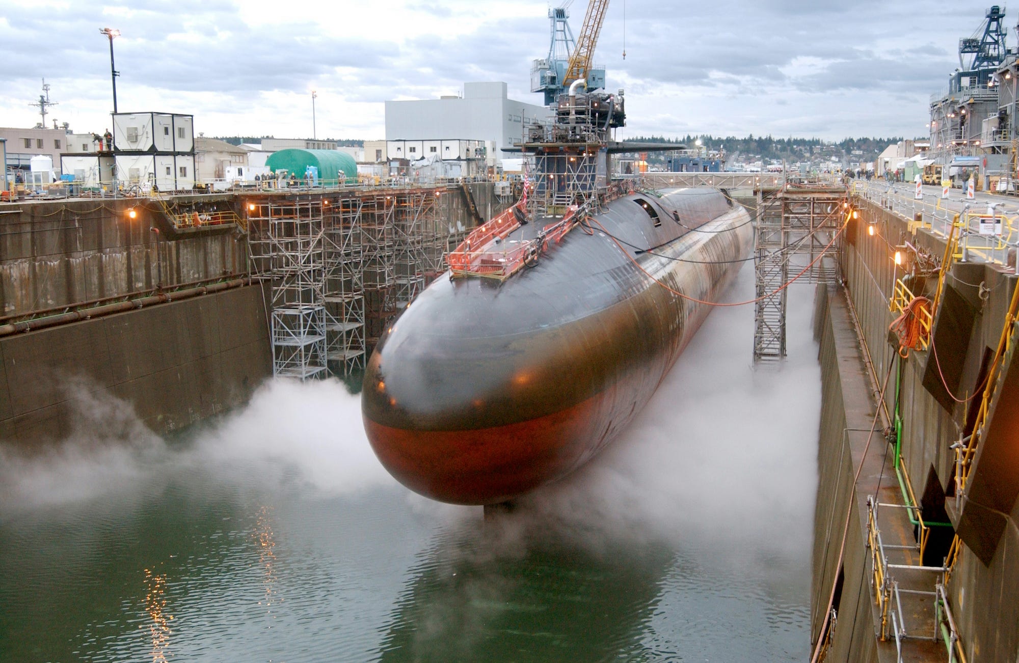 USS Ohio missile submarine in a dry dock