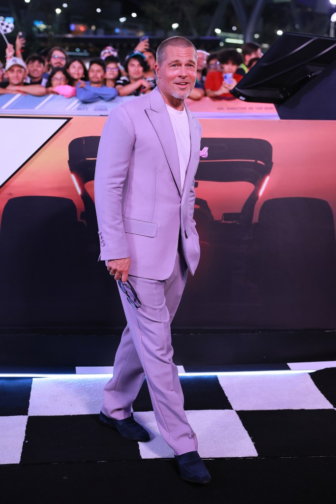 brad pitt purple suit