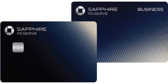 Chase Sapphire Reserve personal and business cards