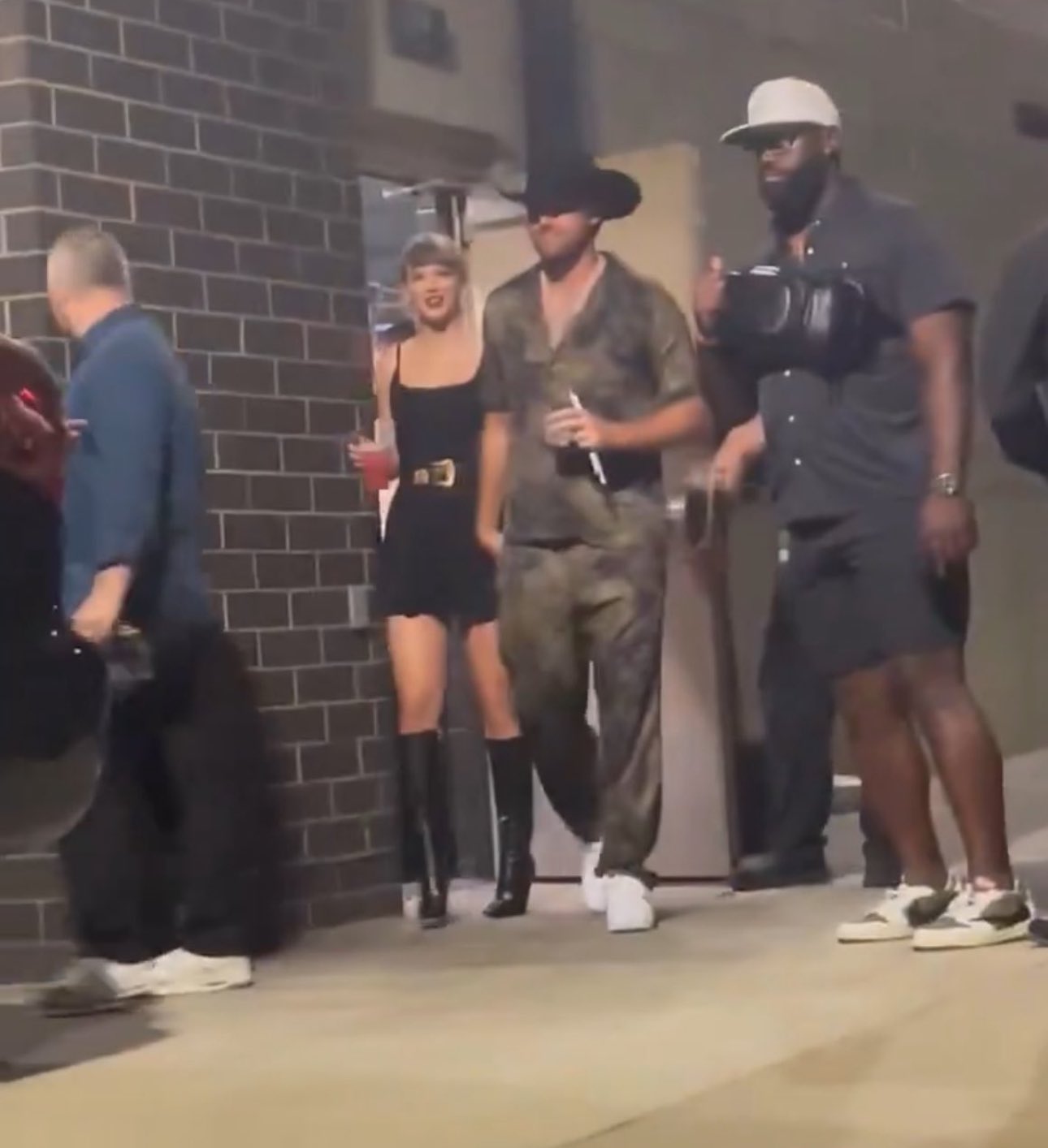 Taylor Swift and Travis Kelce arrive at Tight Ends and Friends in Nashville.