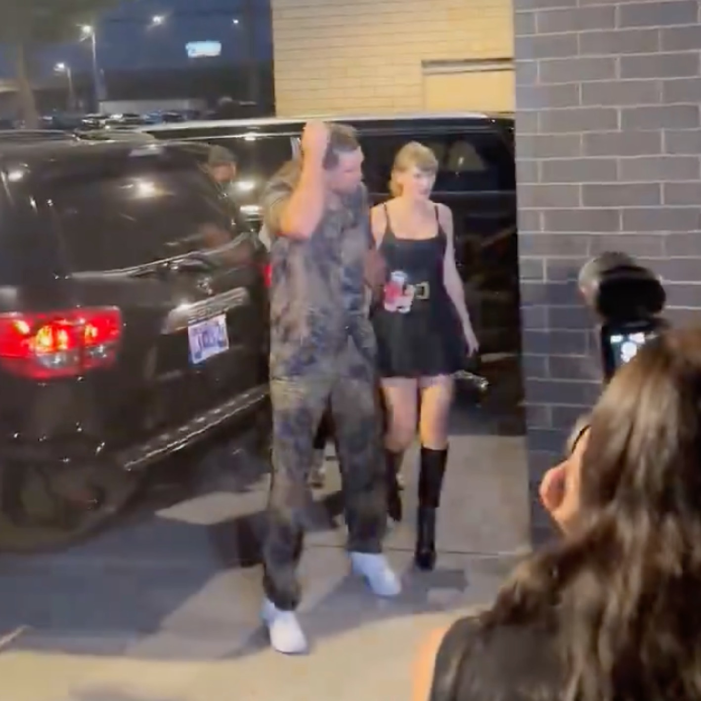 Taylor Swift and Travis Kelce arrive at Tight Ends and Friends in Nashville.