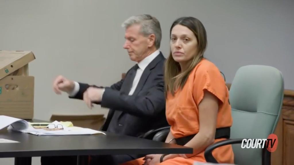 Caron appears in court to face her charges.
