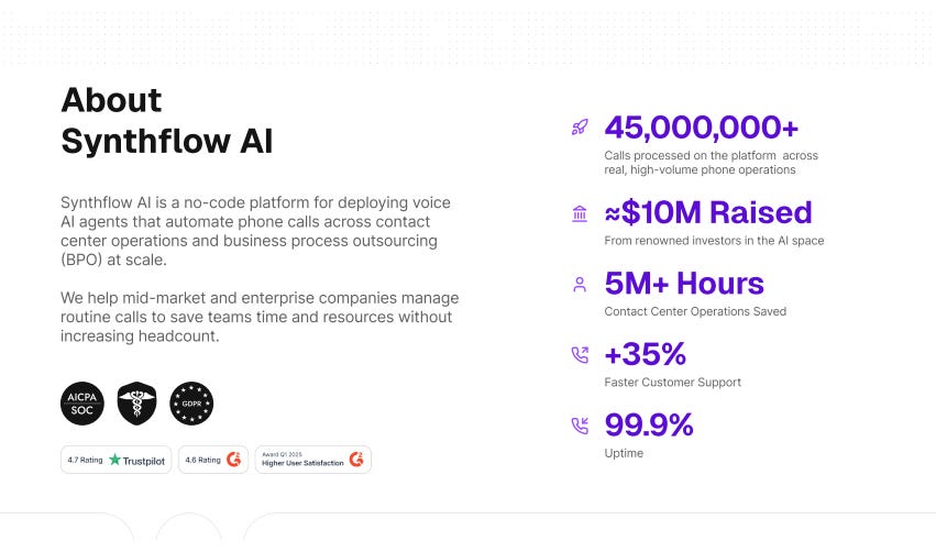 Synthflow AI pitch deck
