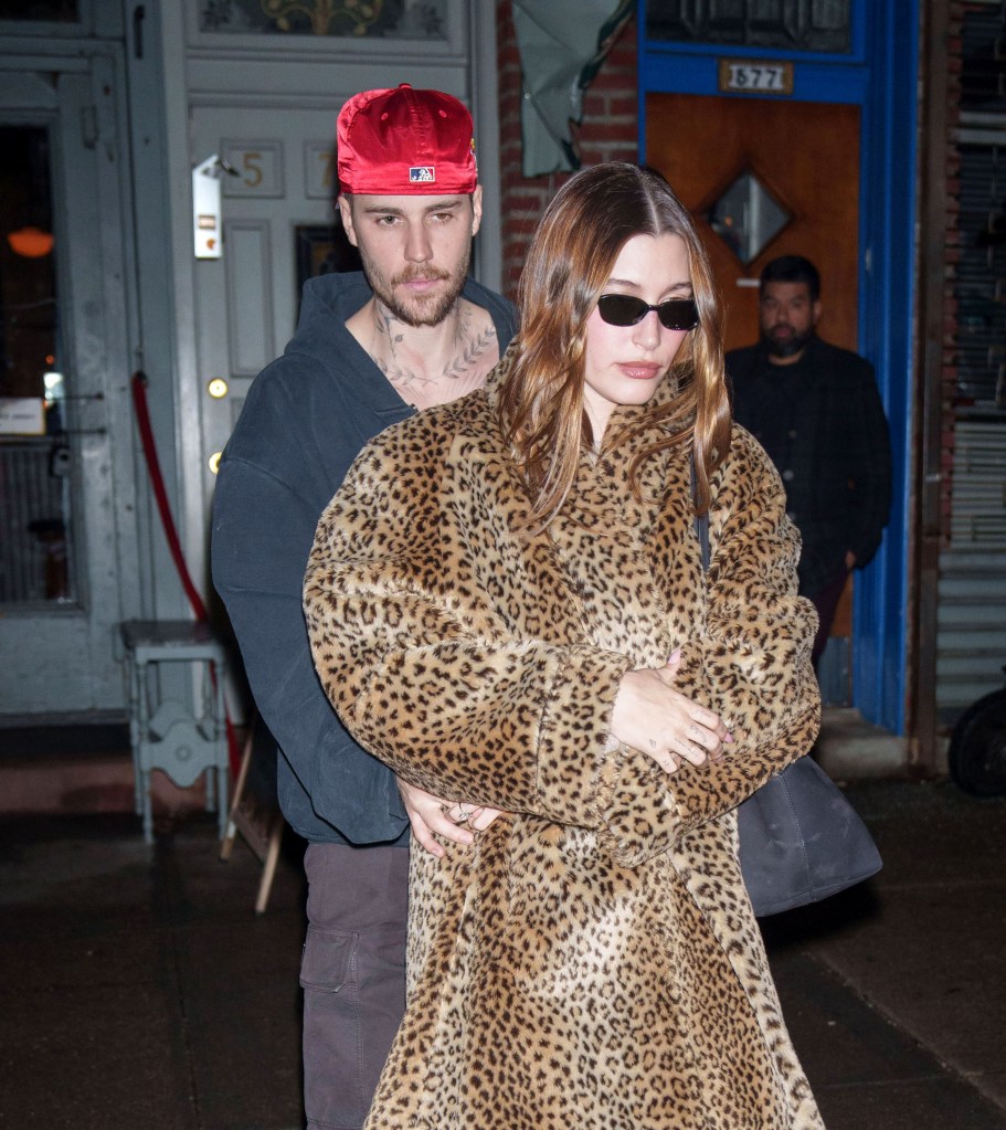 Justin Bieber and Hailey Bieber in NYC in February 2025