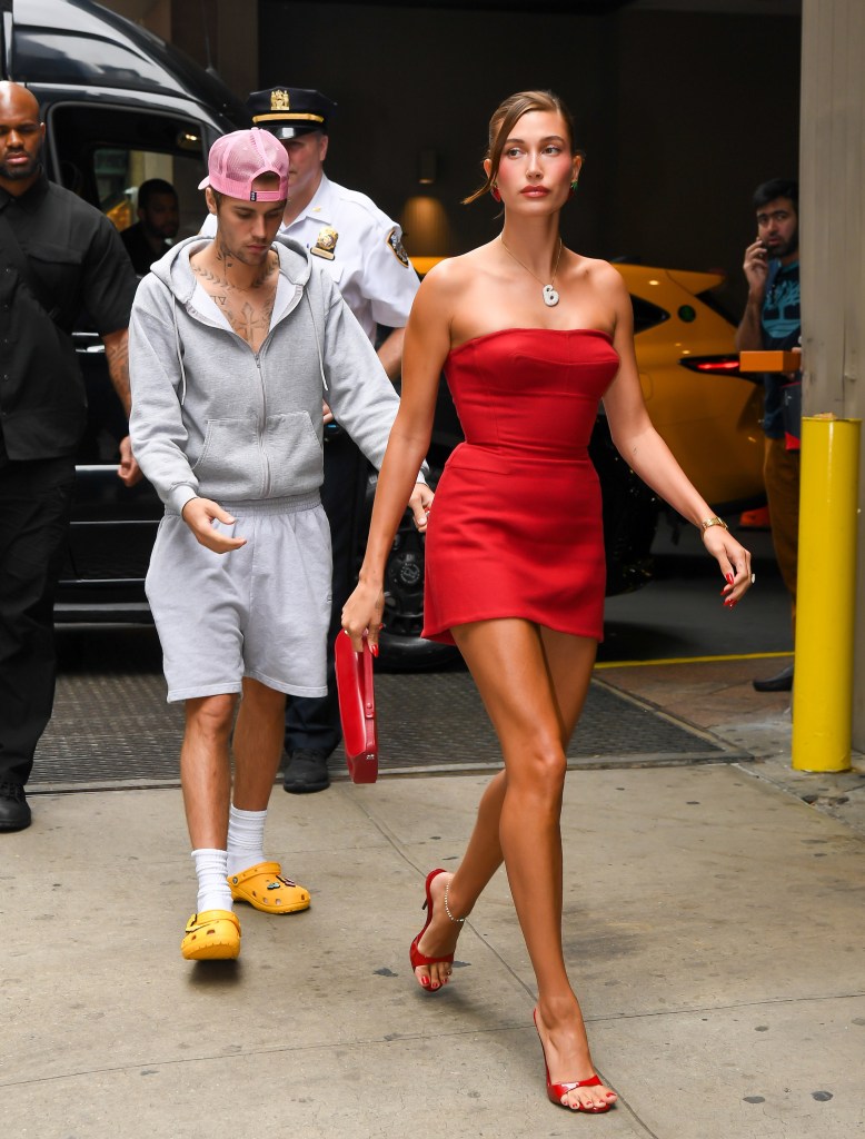 Justin Bieber and Hailey Bieber in NYC in August 2023