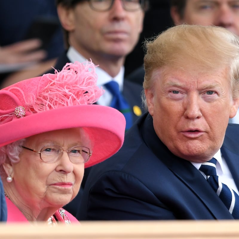 Queen Elizabeth II and US President Donald Trump June 05, 2019 in Portsmouth, England.