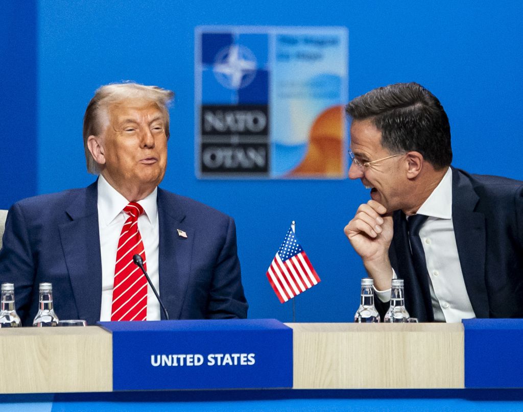 Donald Trump and Mark Rutte at a NATO summit.
