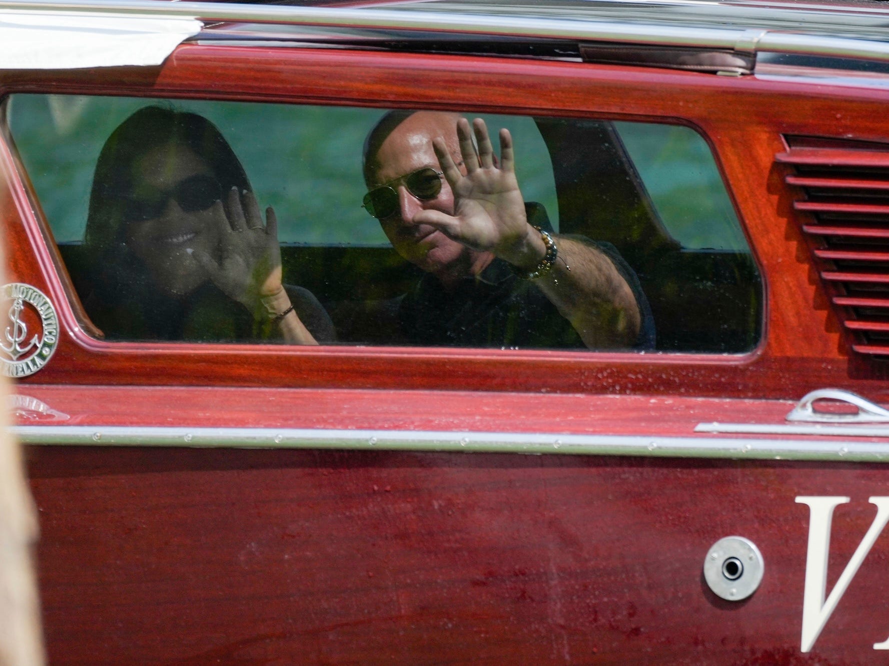 Jeff Bezos and Lauren Sánchez arriving in Venice ahead of their wedding in June 2025.