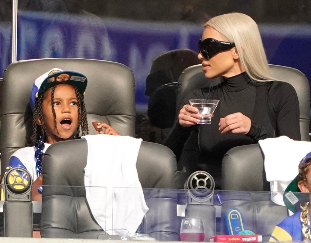 Saint West and Kim Kardashian