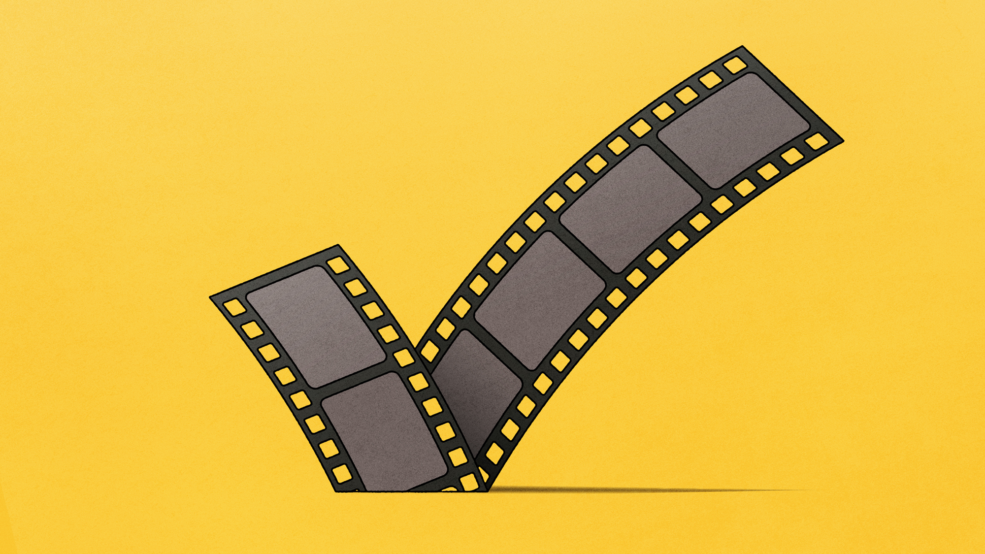 A checkmark made out of a film strip