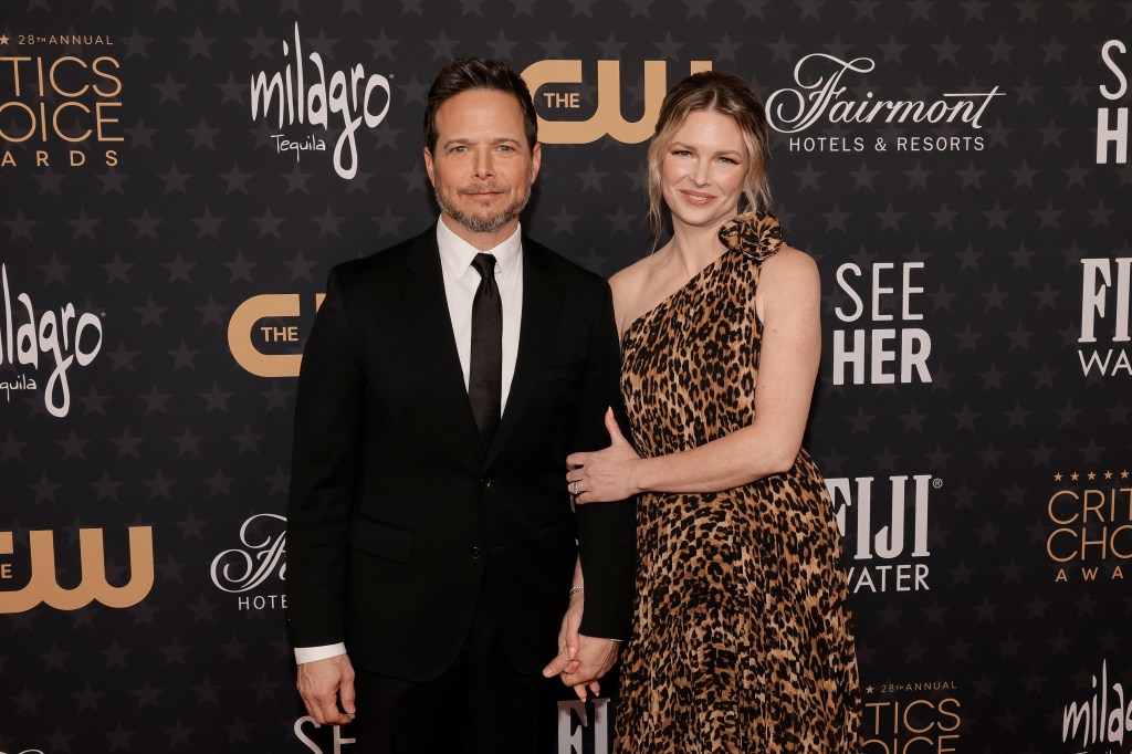 Scott Wolf and Kelley Wolf attend the 28th Annual Critics Choice Awards at Fairmont Century Plaza on January 15, 2023 in Los Angeles, Calif