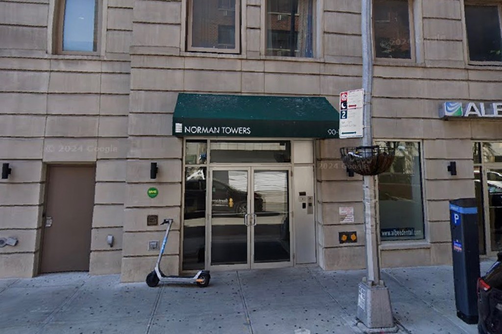Entrance to Norman Towers at 90-14 161 St, Queens, NY.