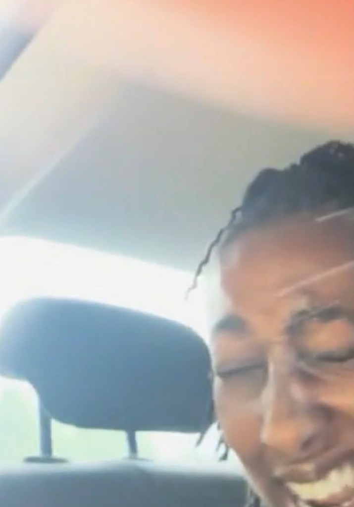 Turner captured the moment she was struck by the pepper-spray.