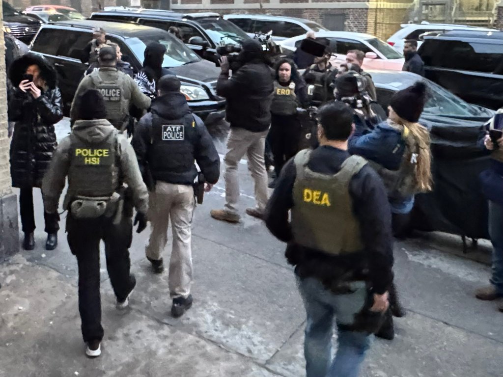 Federal agents conduct raids in New York City on Jan. 28, 2025.