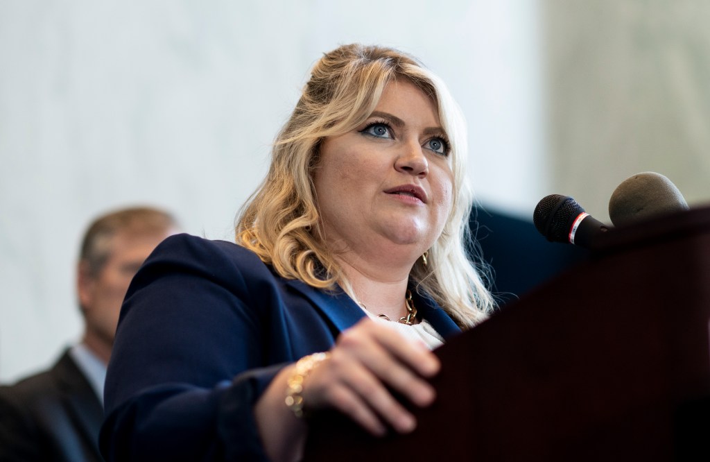 Rep. Cammack speaks during the Republican Study Committee press conference on May 19 2021.