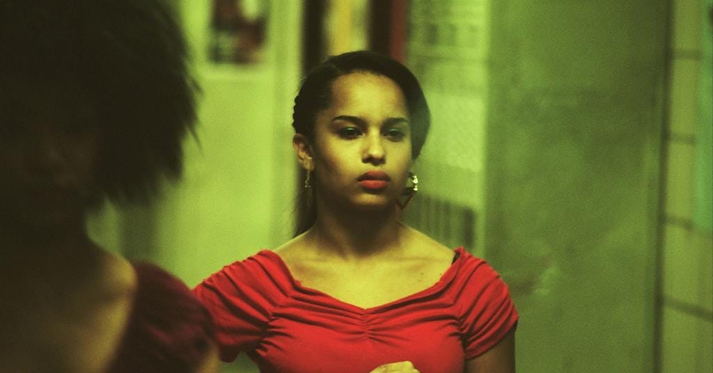 Zoe Kravitz in a red top