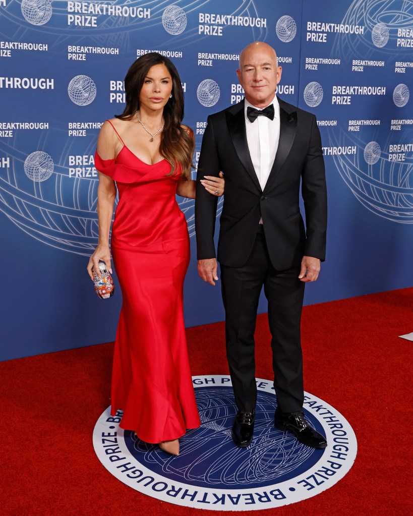 Lauren Sánchez and Jeff Bezos in April 2025