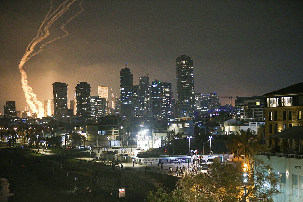 Iranian missiles hit Tel Aviv.