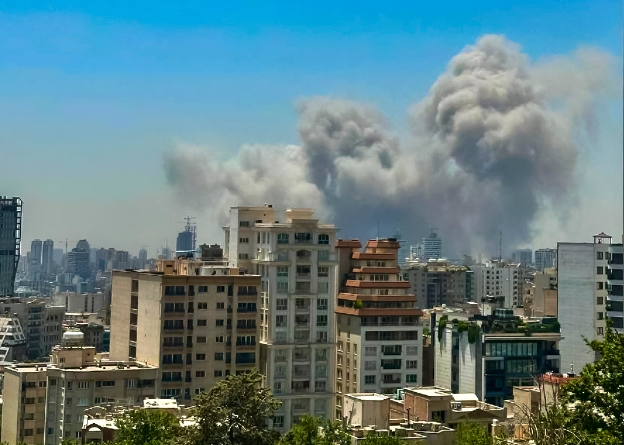 Smoke rises above Evin Prison in Tehran after an Israeli airstrike.