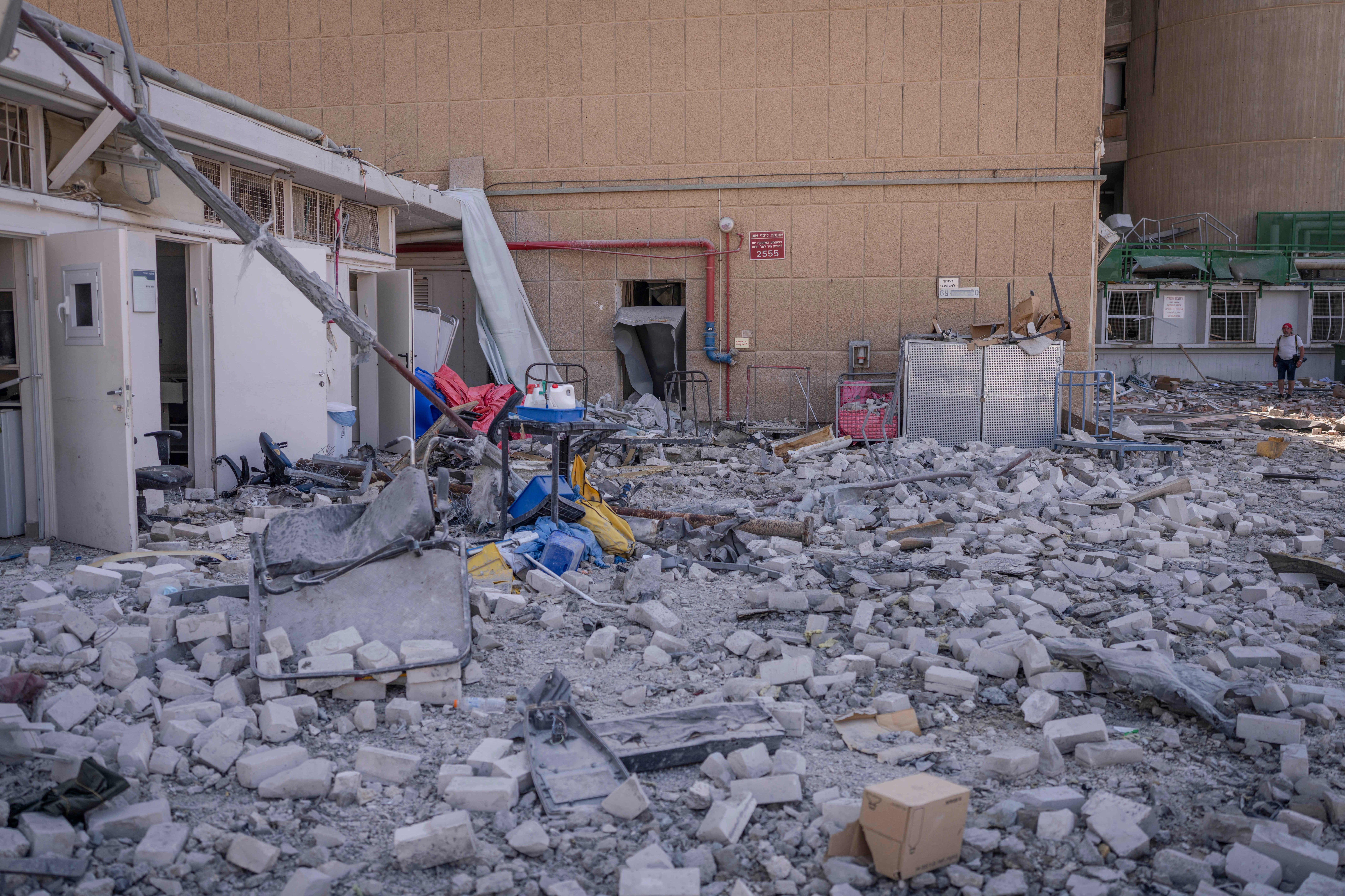 Damage to Soroka hospital in Israel.