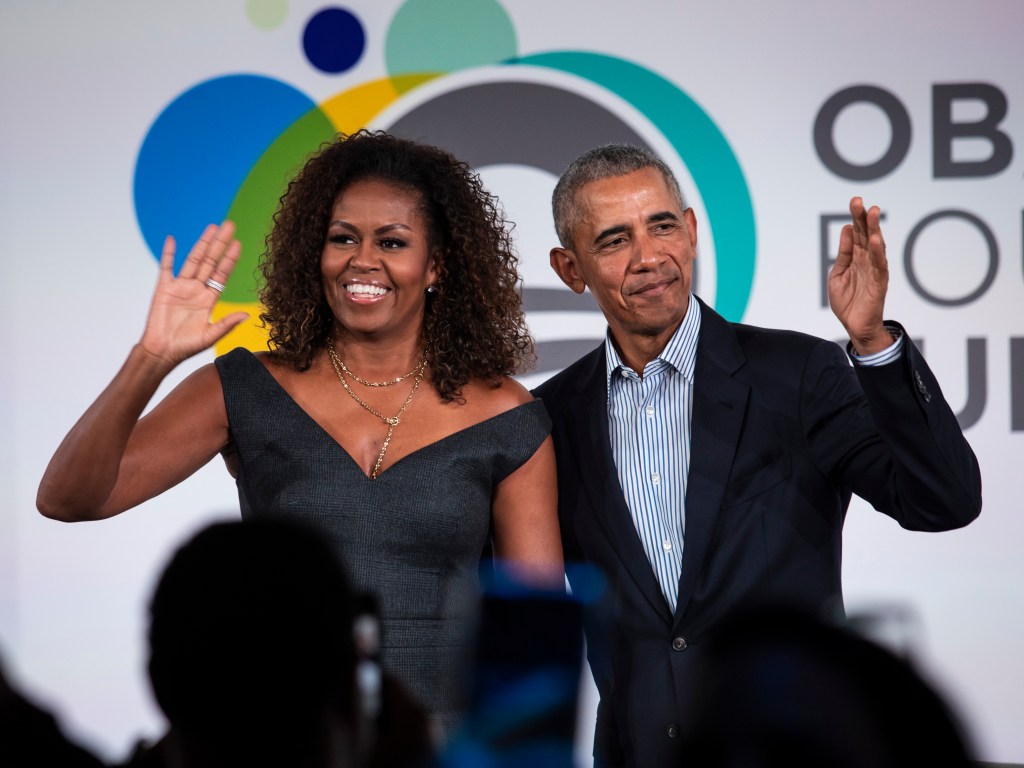Michelle Obama and Barack Obama in October 2019