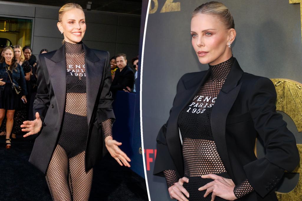 Charlize Theron ditches her pants for fishnet catsuit on ‘The Old Guard 2’ premiere red carpet