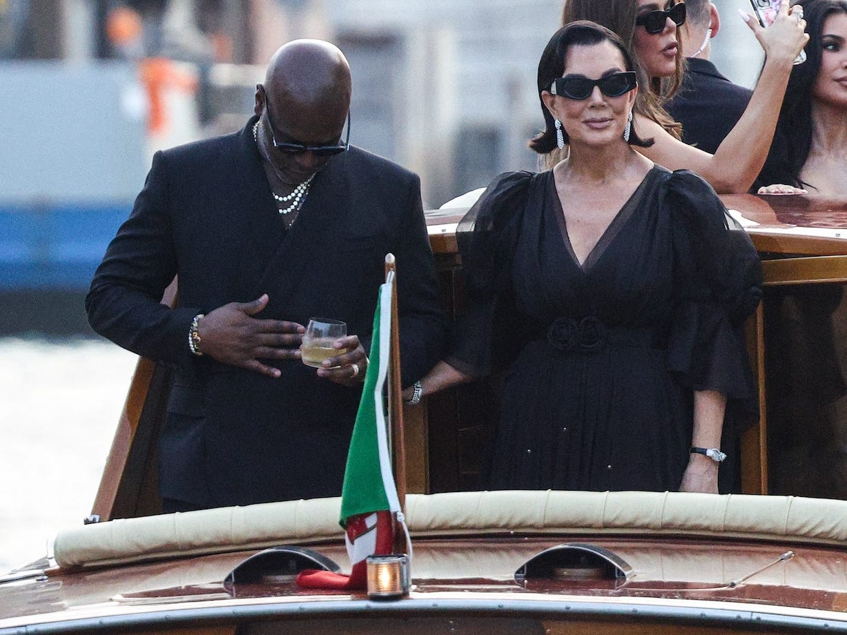 Kris Jenner and Corey Gamble in Venice in 2025.