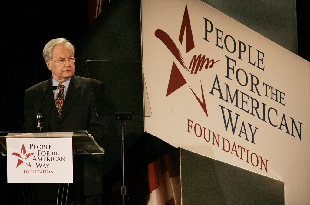 Bill Moyers speaking at a People For the American Way Foundation event.