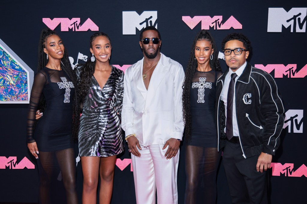 Jessie James Combs, Chance Combs, Diddy, D'Lila Combs and Justin Dior Combs attend the 2023 MTV Video Music Awards at the Prudential Center on September 12, 2023 in Newark, New Jersey.